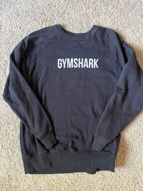Gymshark Black Crewneck Sweatshirt with White Logo